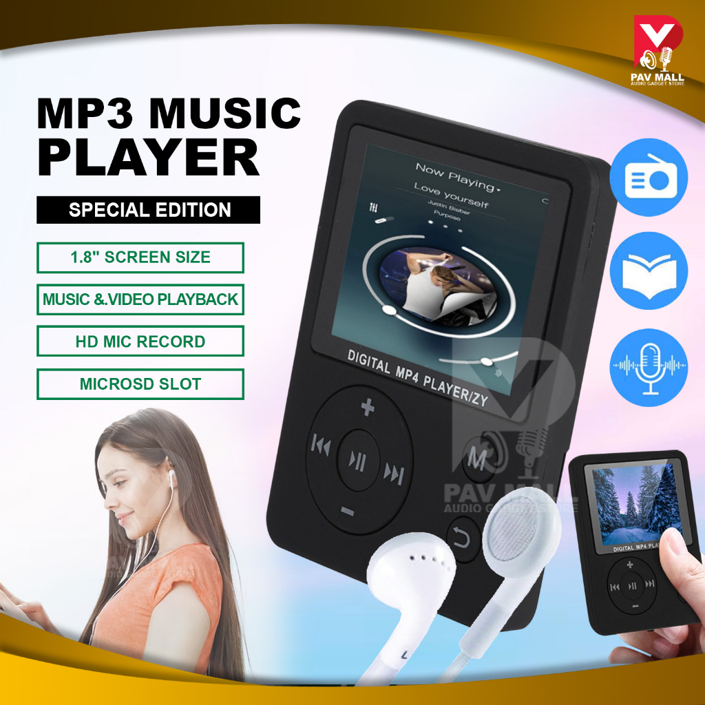 Music Player Mp3 Walkman Mp4 Player Portable with 2.5D LCD Screen Voice Recorder | Audio Media Players | 随身听