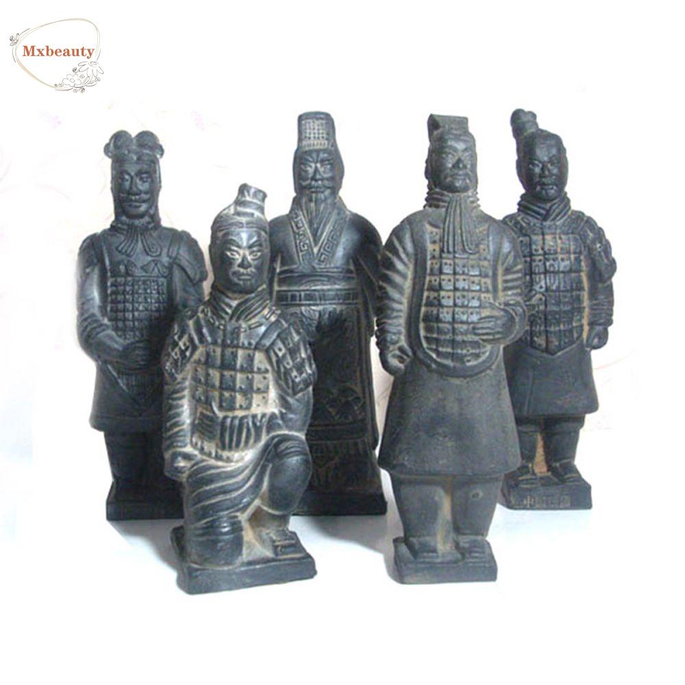 MXBEAUTY Terracotta Warriors Qin Dynasty Miniature Vintage Horses Ornaments Home Decoration China Antique Imitation Chinese style Handmade Souvenir Home Soldier Figurines