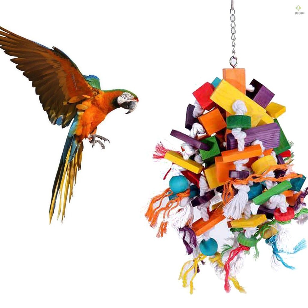 Natural Wood Bird Chew Toy for Large and Medium-sized Birds Safe and Eco-friendly Bird Toys for Parrot Cockatoo Amazon Parrot Bird Chew Tool Reduce Anxiety Increase Interest Suitab