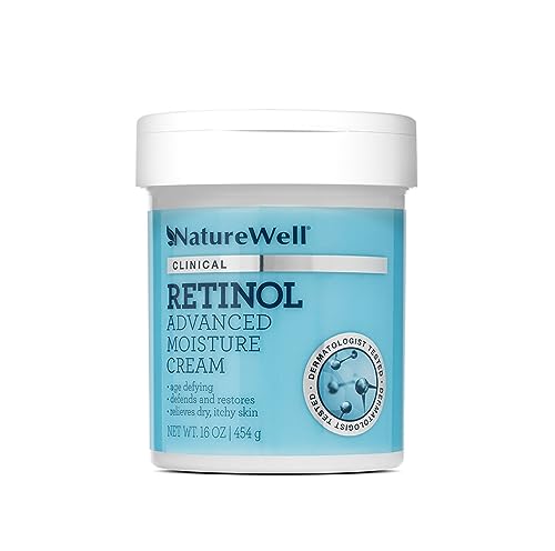 NATURE WELL Clinical 2.0 Retinol Advanced Moisture Cream for Face, Body, & Hands, Boosts Skin Firmness, Enhances Skin Tone, No Greasy Residue, Includes Pump, 16 Oz (Packaging May Vary)