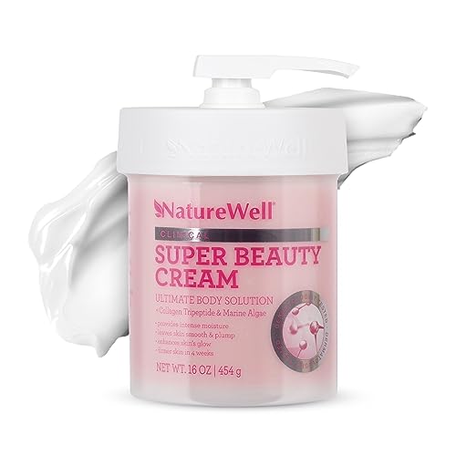 NATURE WELL Clinical Super Beauty Cream for Face & Body, Ultimate Beauty Solution Featuring Collagen Tripeptides That Provides Intense Hydration While Leaving Skin Beautifully Plump, 16 Oz