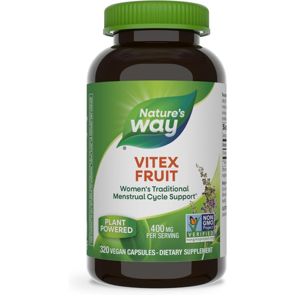 Nature's Way Vitex Fruit, Traditional Support 320 Capsules of Female Monthly Cycle*, Vegan, Non-GMO Project Verified