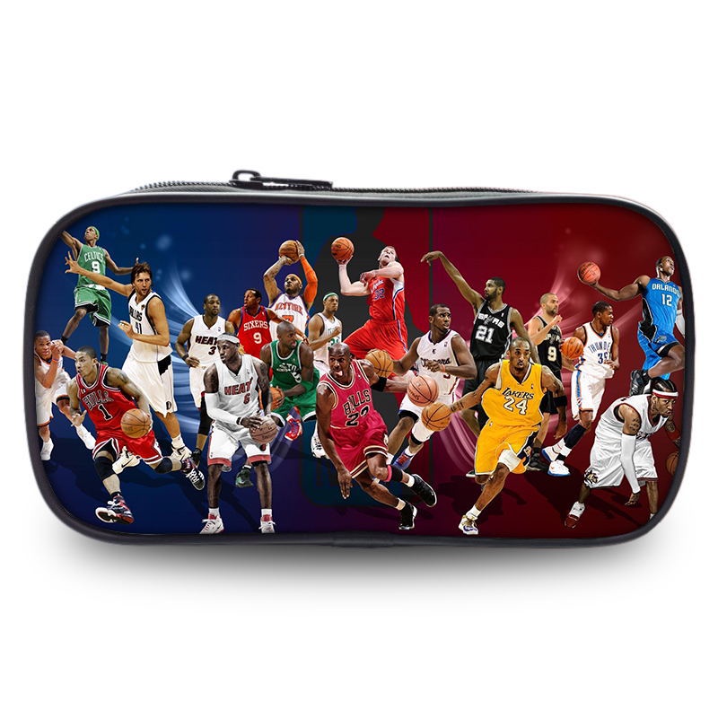 NBA Sports LeBron James Stars Pencil Case Stationery Box Large Capacity Storage Stationery Bag Sports Celebrity Merchandise
