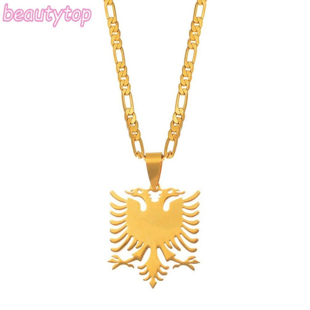 NEW Albanian Eagle Pendant Necklace Stainless Steel Jewelry Sweater Clavicle Chain