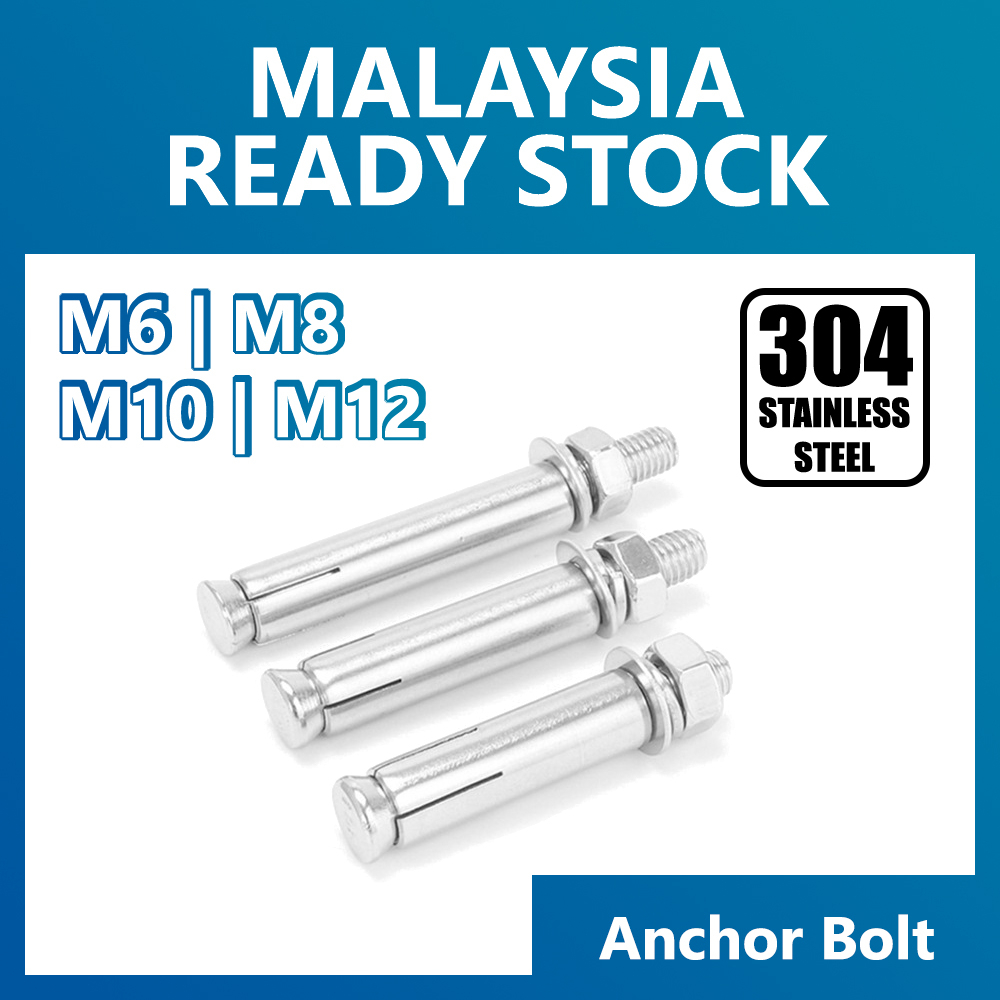 [New Arrival] Expansion Anchor Bolt M6 M8 M10 M12 | 304 Stainless Steel | Wall Plug Construction Strong Secure