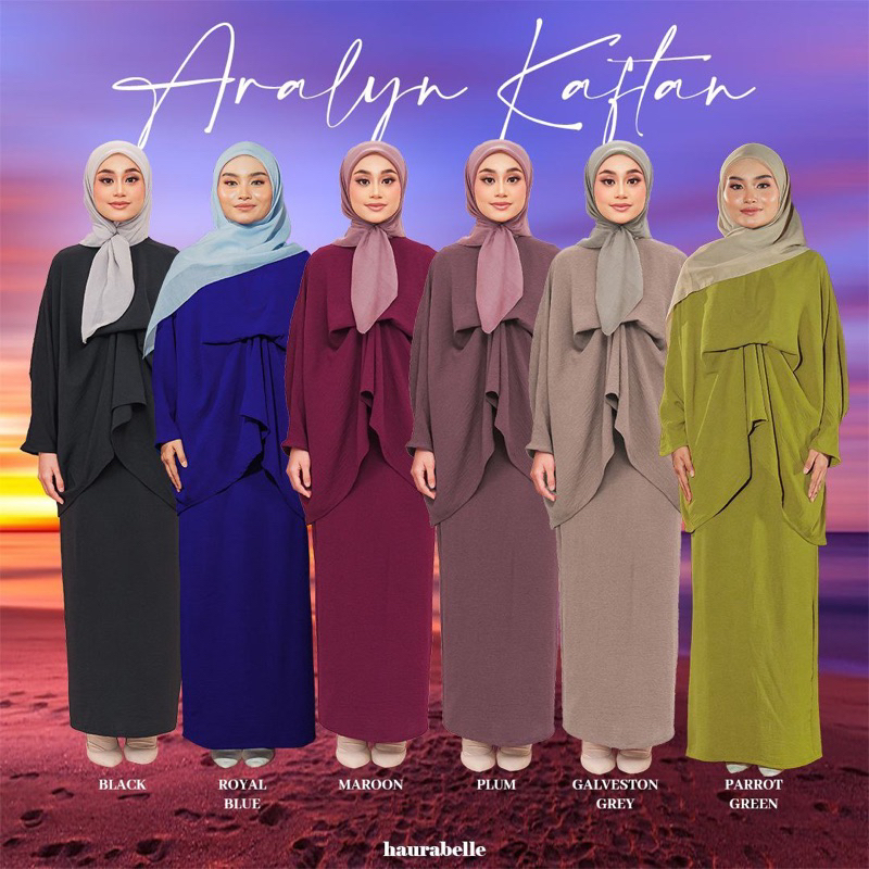 NEW ARRIVAL [HAURABELLE] ARALYN KAFTAN IRON LESS SPECIAL RAYA 2023 FROM S TO 2XL WITH LENGAN BATWING OUTFIT RAYA