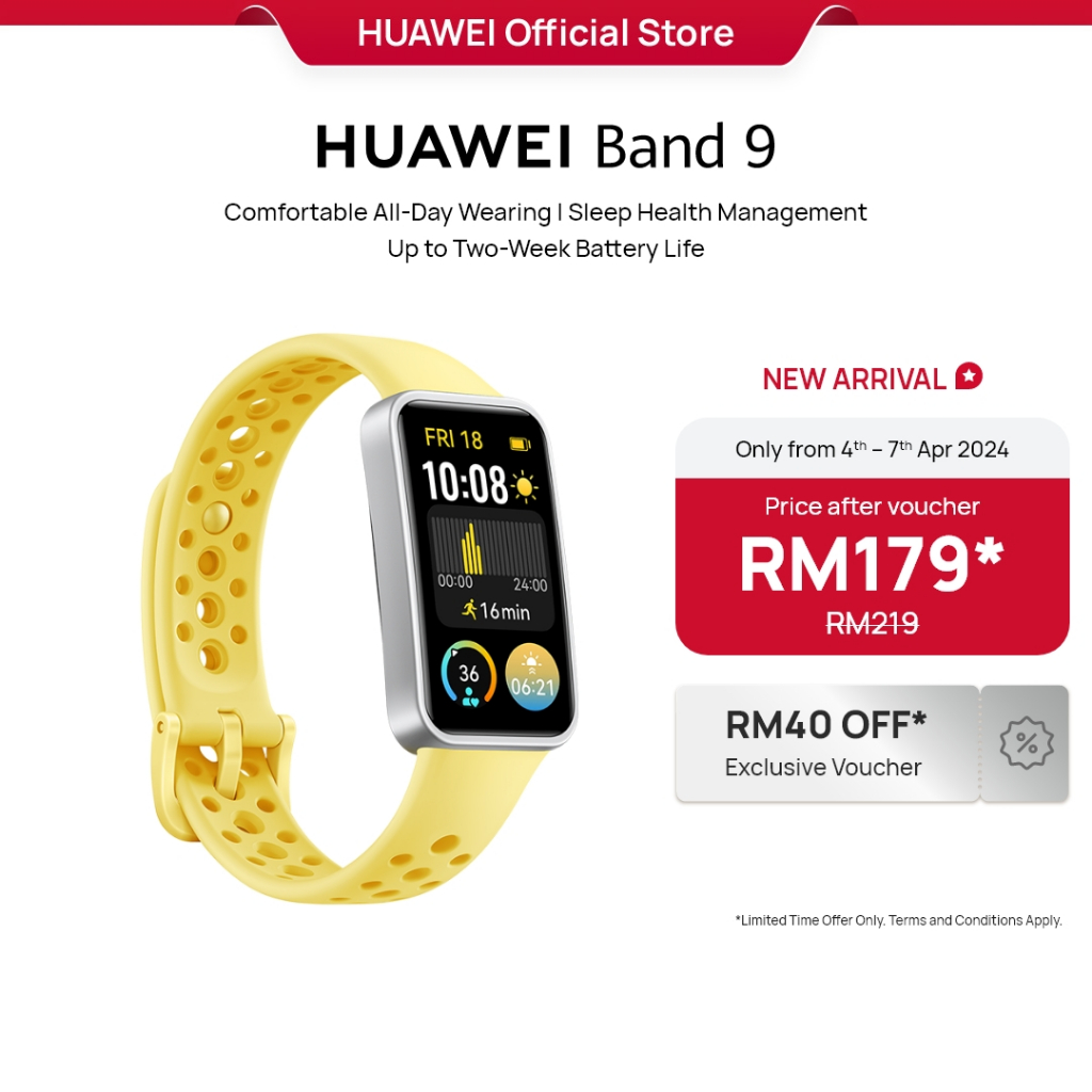 [NEW ARRIVAL] HUAWEI Band 9 Smartwatch | Comfortable All-Day Wearing | Up to Two-Week Battery Life