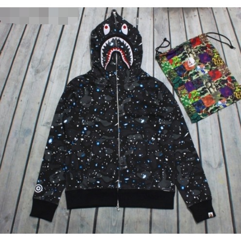 New BAPEee Ape Head Shark Men Women Camouflage Sweater Shark Hoodie Jacket Luminous 01