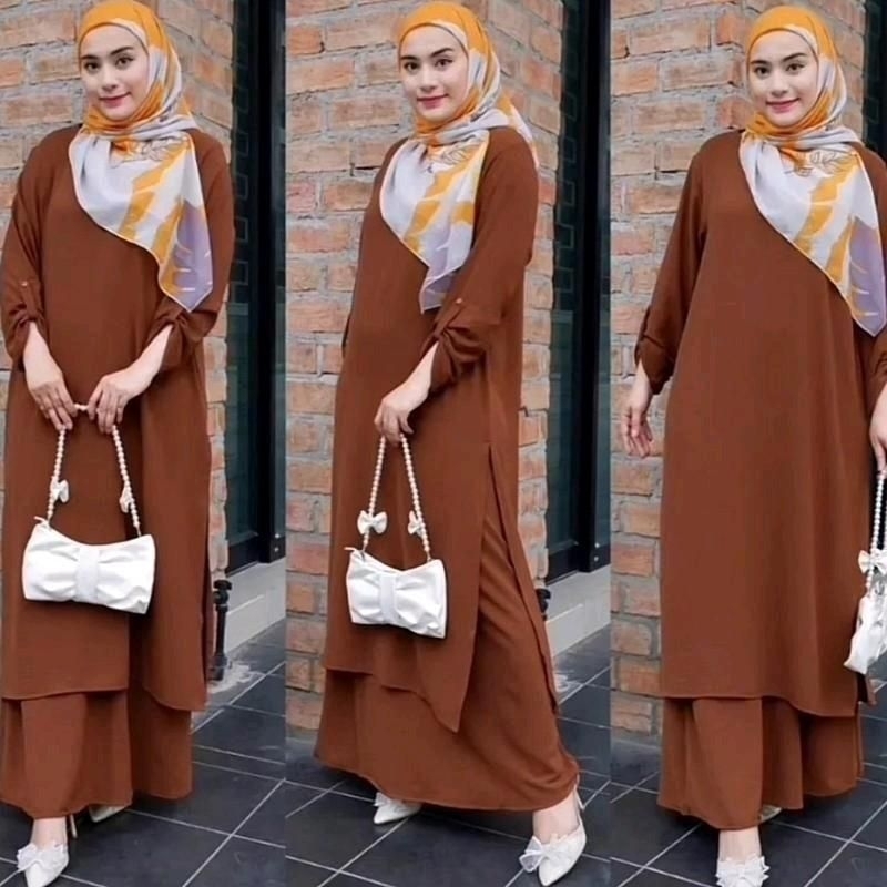 New Bella Suit set Baju muslimah Blouse Skirt Ironless Viral