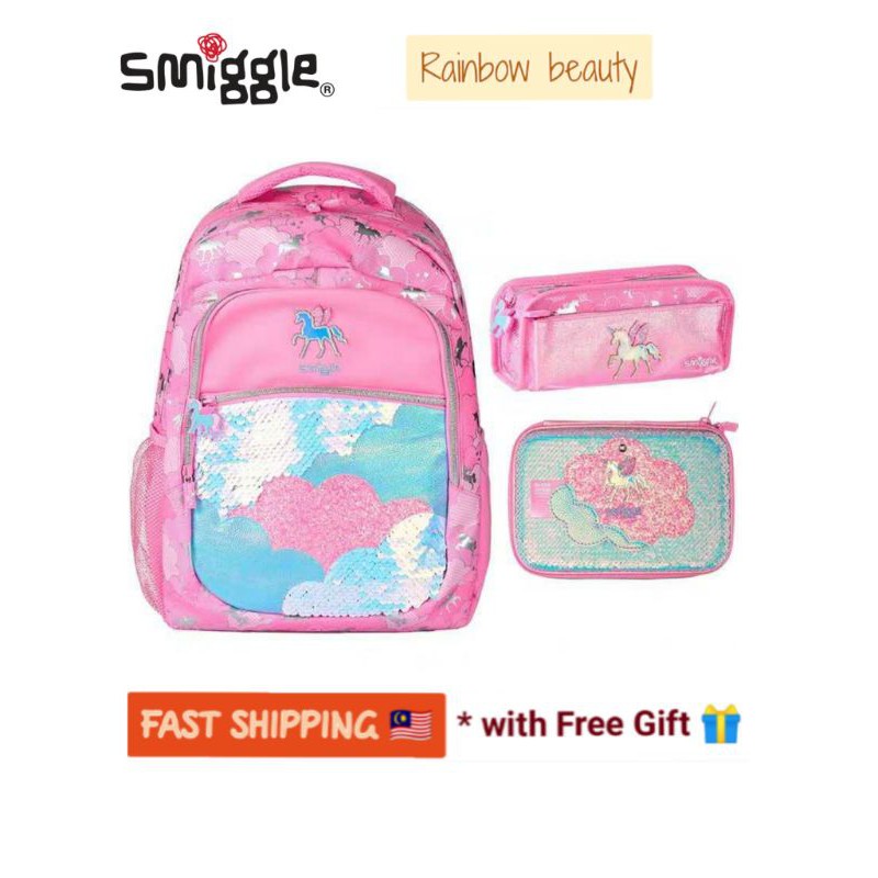 (NEW Pink Lunar) Smiggle School Backpack Bag Sekolah