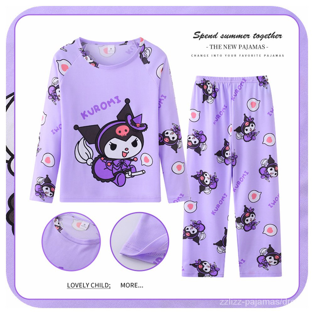 New Product Children's Pajamas Long-Sleeved Boys Girls Cartoon Round Neck Air Conditioning Suits Girls' Pajamas