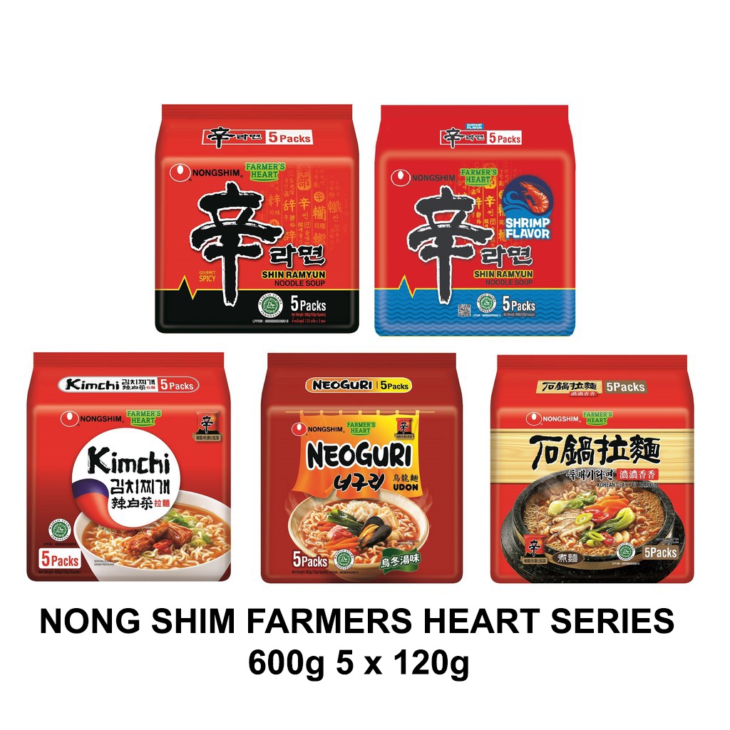 NEW STOCK EXP MARCH - SEP 24 [HALAL] CHINA NONGSHIM FARMERS HEART SHIN RAMYUN NOODLE SOUP SERIES 600g - 650g