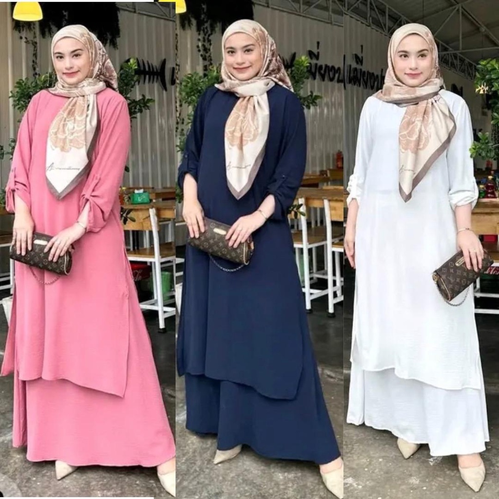 New Suit BELLA Muslimah Fashion (Ironless) Labuh Sets Wanita Clothing