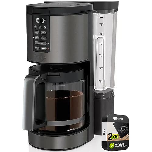 Ninja DCM201BK Programmable XL 14-Cup Coffee Maker PRO Black (Renewed) Bundle with 2 YR CPS Enhanced Protection Pack