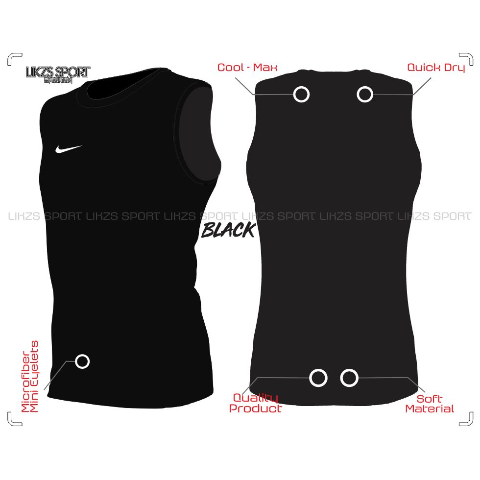 NK Sleeveless Singlet Training Jersey Athletic Football Top Warm Up Running Cycling Badminton Hockey Baju Takde Lengan