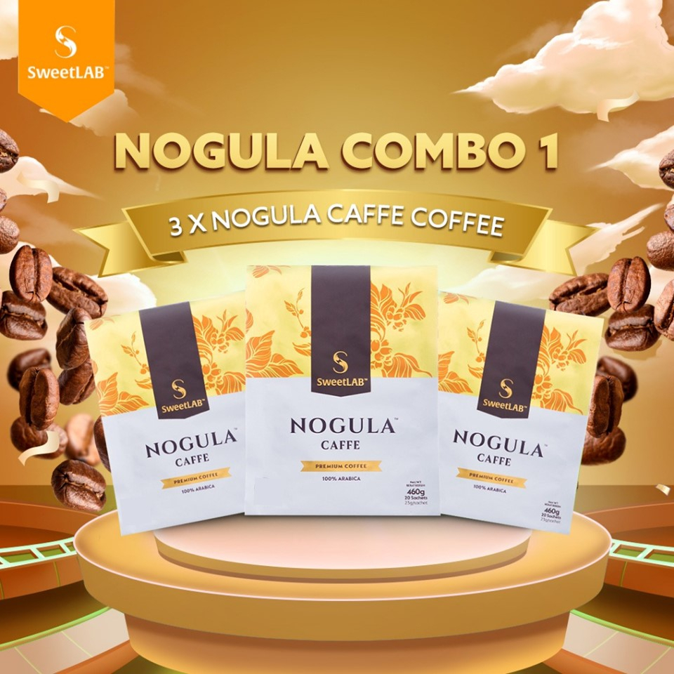 [Nogula Combo] SweetLAB NOGULA CAFFE 100% Arabica 3 in 1 Instant Coffee & NOGULA Belgian Chocolate [Diabetic Friendly]