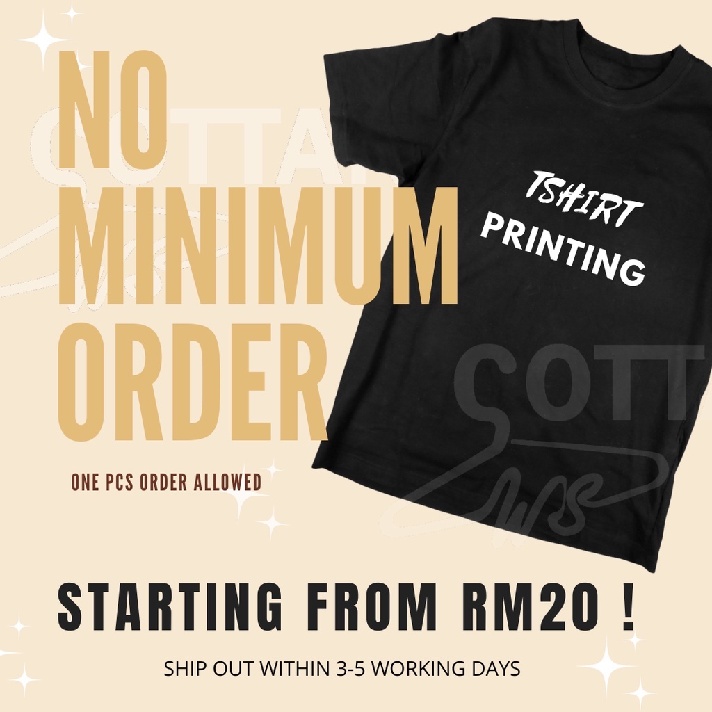 [ NO MOQ ] Custom Made Tshirt Printing ! Read description before buying !