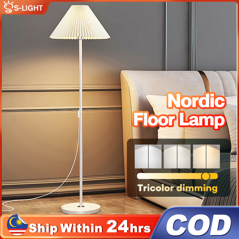 Nordic Floor lamp living room study bedroom led bedside lamp beauty net red anchor warm simple modern vertical lamp