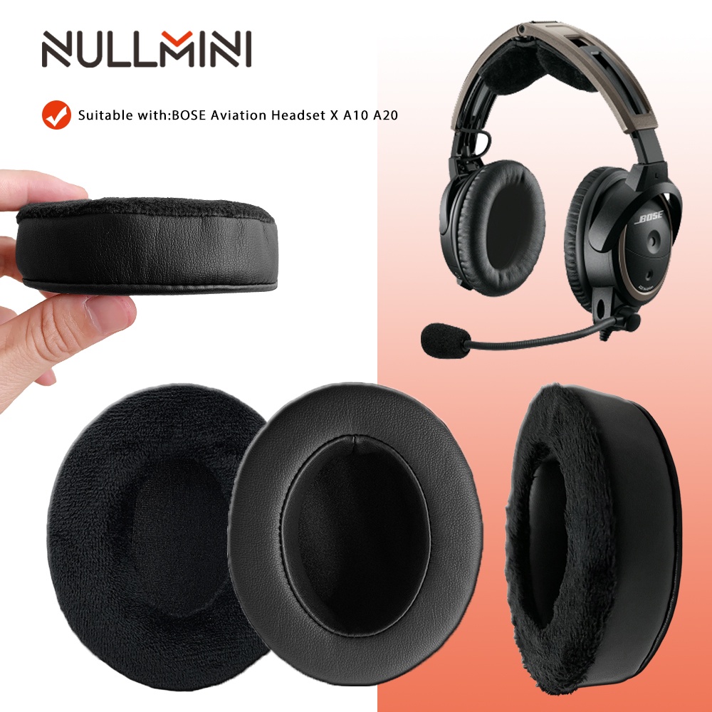 NullMini Replacement Velvet Earpads for BOSE Aviation Headset X A10 A20 Headphones Thicken memory Foam Earmuff Sleeve Headset