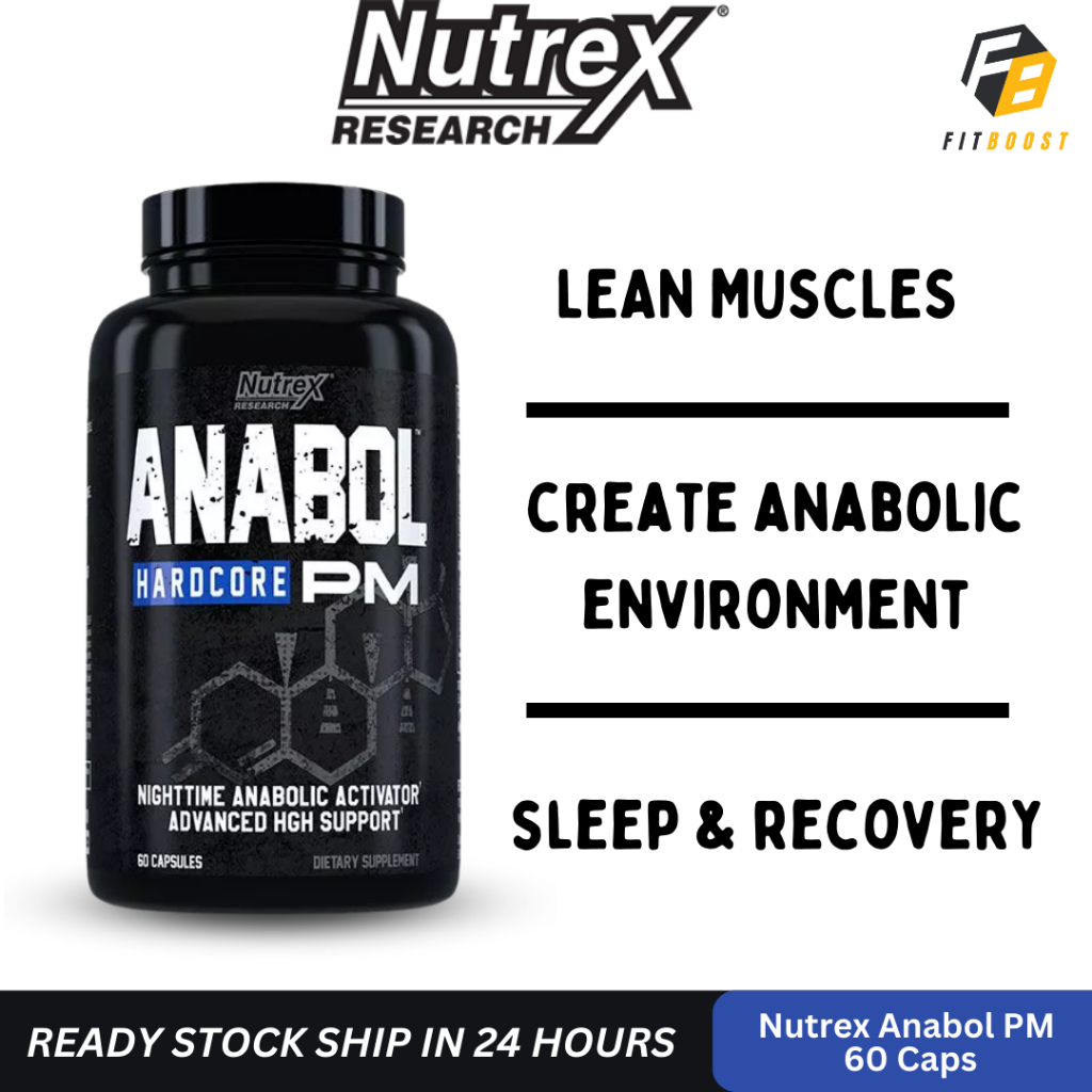 Nutrex, Nutrex Anabol-Hardcore PM Night Time, Muscle Builder Anabolic Activator Night Time 60 Caps