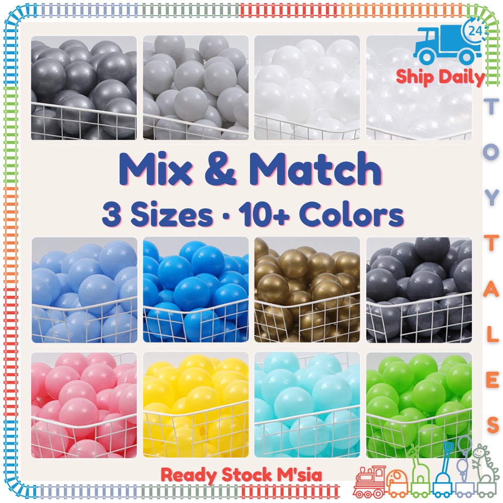 OCEAN BALLS Extra Thick [ CHOOSE OWN COLOR ] Macaroon Colourful Baby Ball Pit Toys Playground Pool Mainan Bola 彩色海洋球