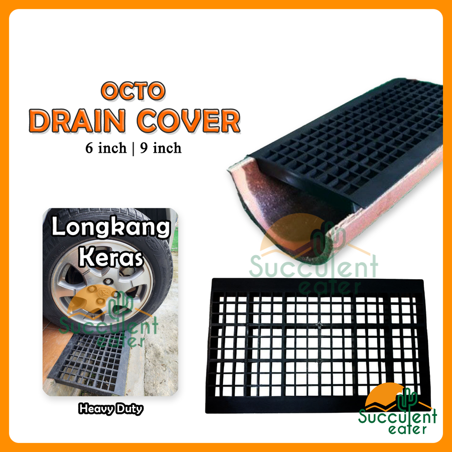 Octo 6 / 9" Drain Cover Heavy Duty Plastic Penutup Longkang 沟渠盖·