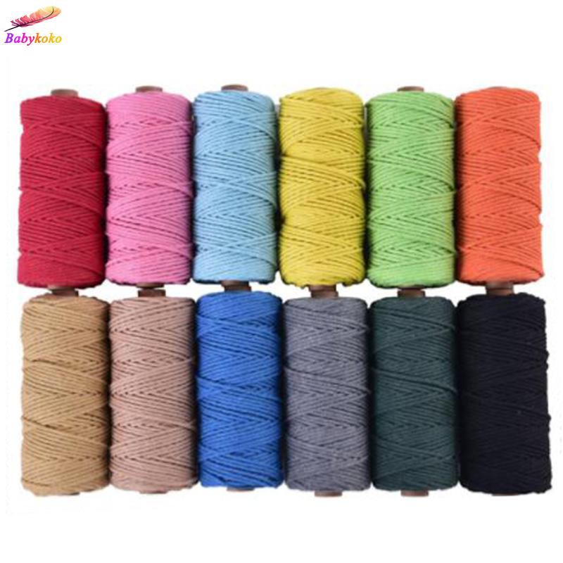 One Roll Macrame Cotton String Twisted Cord Artisan Rope-Natural Craft Tool 3mm