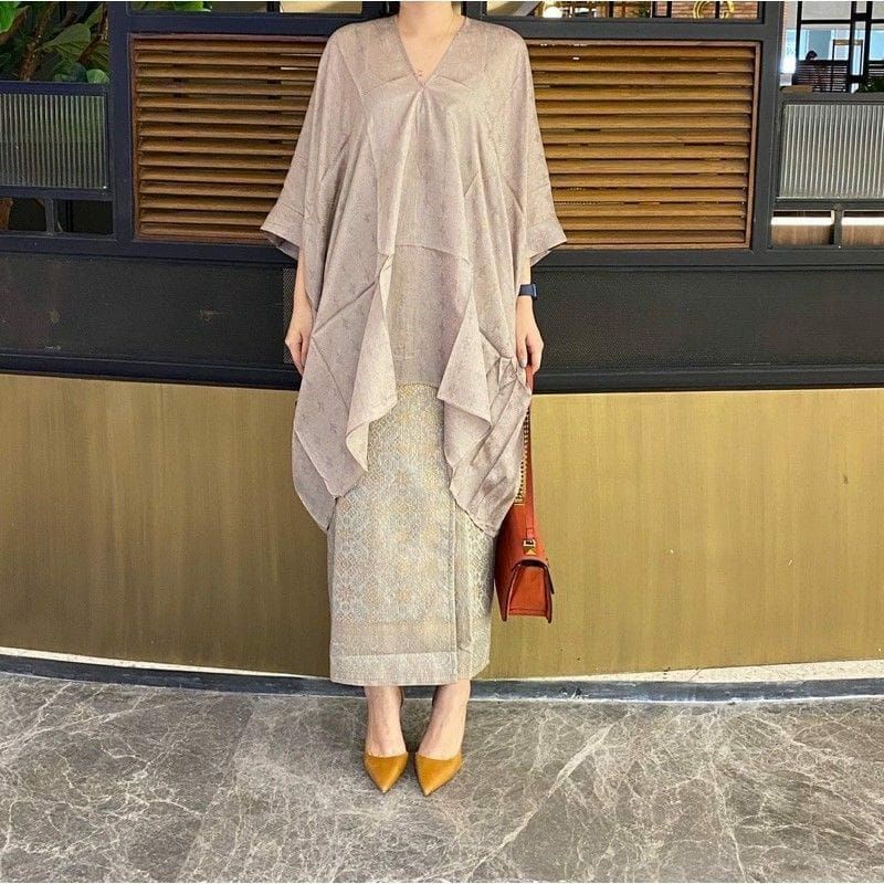 (ONE SET) SET TUNIC KAFTAN VISCOSE+KAIN SONGKET( SONGKET TENUN)☑️SET BATIK KAFTAN☑️KAFTAN VIRAL☑️KAFTAN VISCOSE MURAH