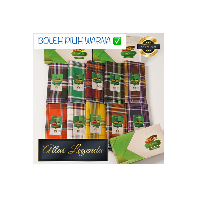 (Online Store Opening Sale )Kain Pelikat Atlas Lagenda Kombinasi Boleh Pilih Warna ✅ (Original) Siap Jahit Sarung Tenun