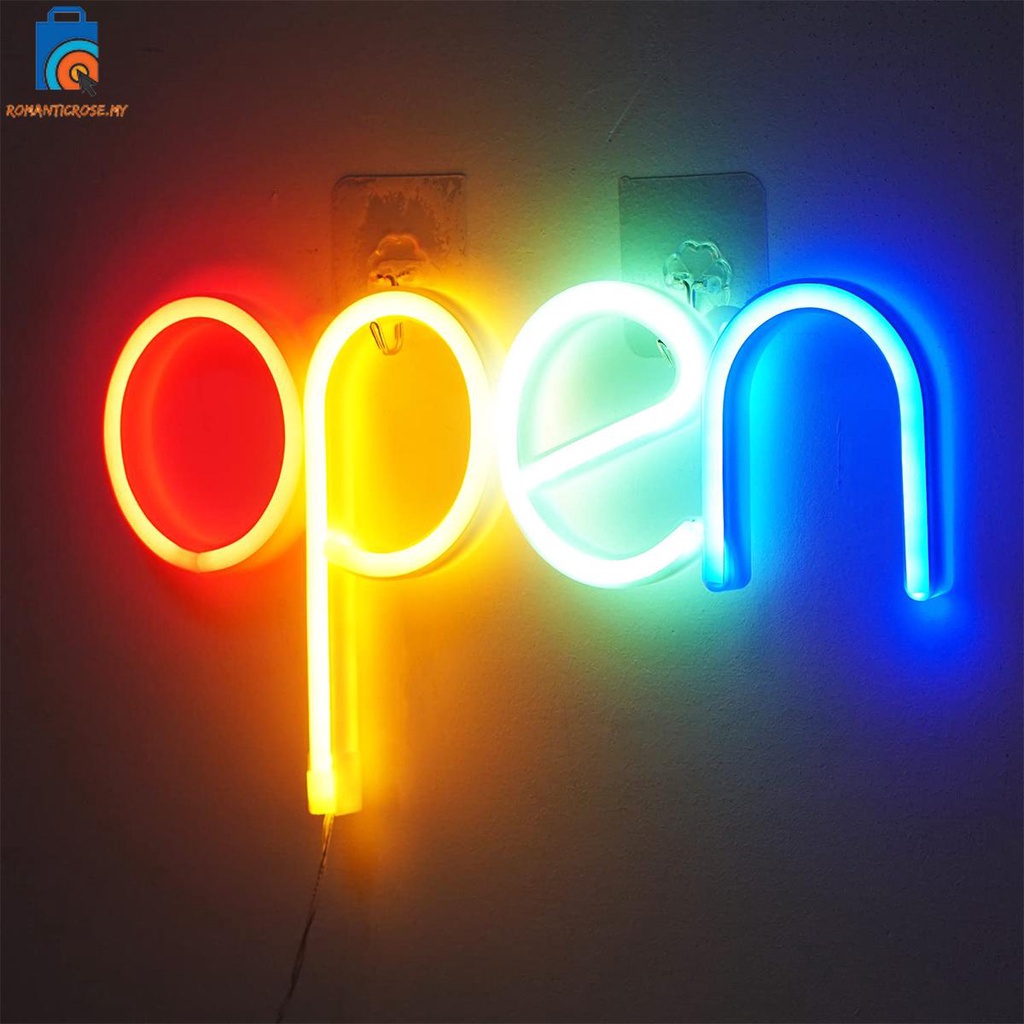 Open Neon Sign LED Neon Signs Night Light Ultra Bright Colorful Lighted Sign Open Business Neon Light Sign for Window Coffee Shop SHOPSKC9962