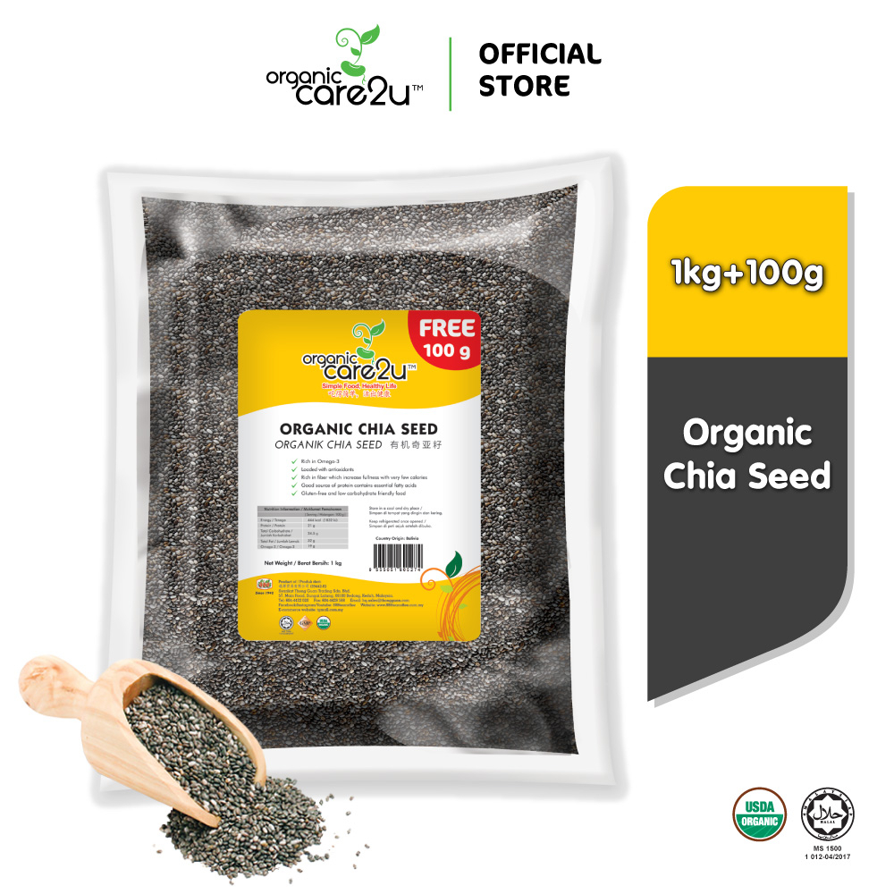 Organic Care2u Organic Chia Seed (1KG + FREE 100g)