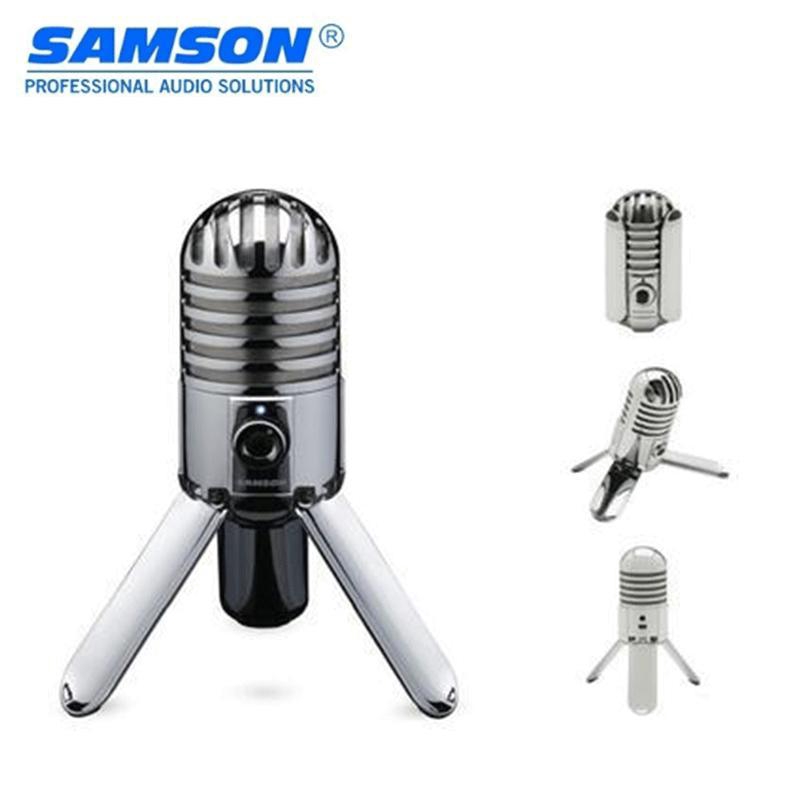 Original Samson Meteor Mic Studio Recording Condenser Microphone Fold-back Leg with USB Cable Carrying Bag for Computer