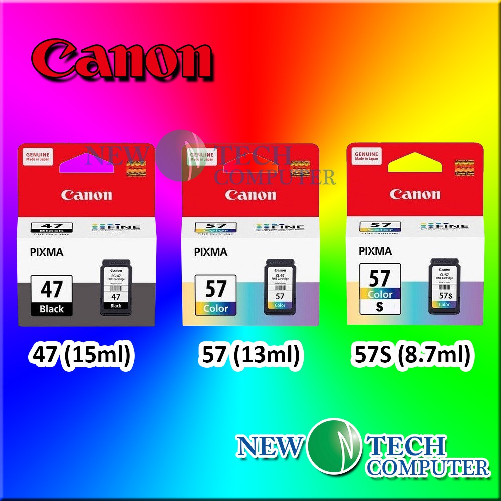 [ORIGINAL] CANON PG47 / PG 47/ PG-47 BLACK / CL57 / CL-57 / CL 57 COLOR / CL57S CL-57S INK CARTRIDGE NEW TECH