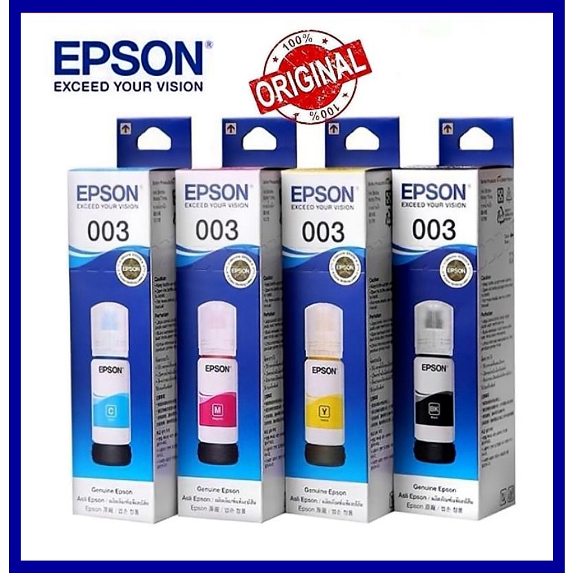 【 】Original Epson 003 Ink Set-April Naked Refill Ink Bottle 100% L1110/L1210/L3110/L3116/L3150/L3210/L3250
