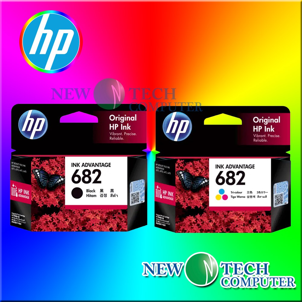 [ORIGINAL] HP 682 Black / HP 682 Color Original Ink Advantage Cartridge NEW TECH