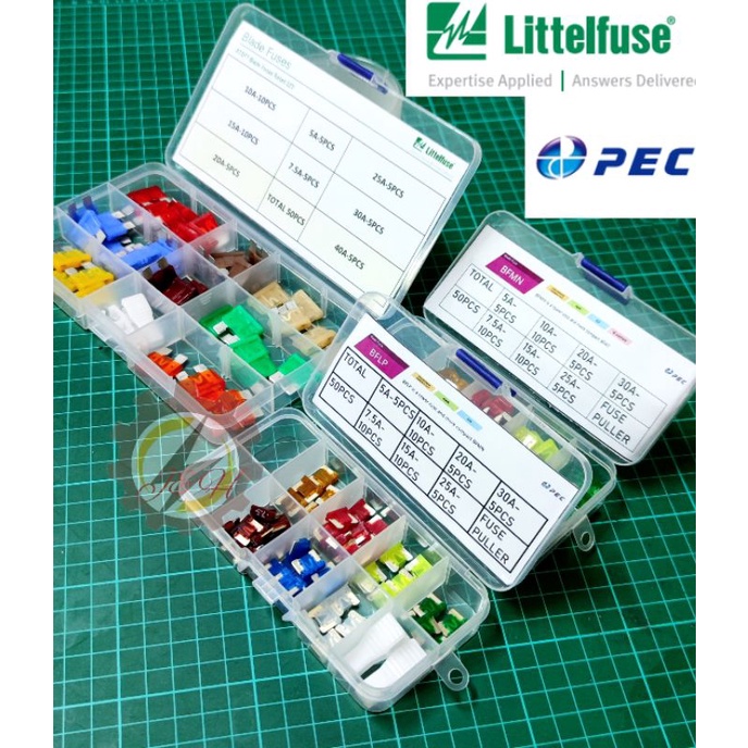 ORIGINAL PEC JAPAN & LITTELFUSE USA MICRO / MINI / MEDIA BLADE FUSE BOX SET