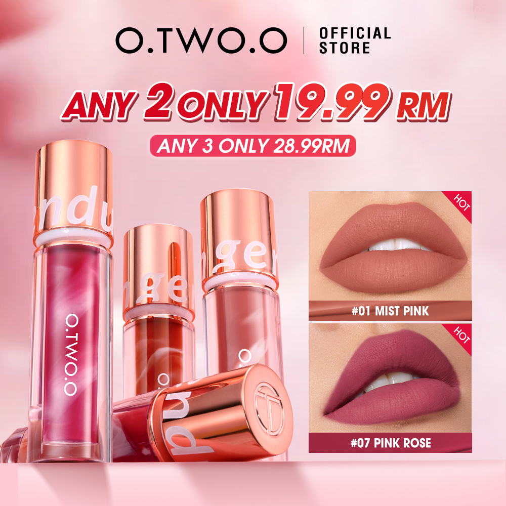 O.TWO.O Lip Tint Matte Lip Gloss Long Lasting 24H Waterproof Transferproof Non-stick Lightweight Kissproof Liquid Lipstick Matte Lip Tint 8 Shades Lip Makeup