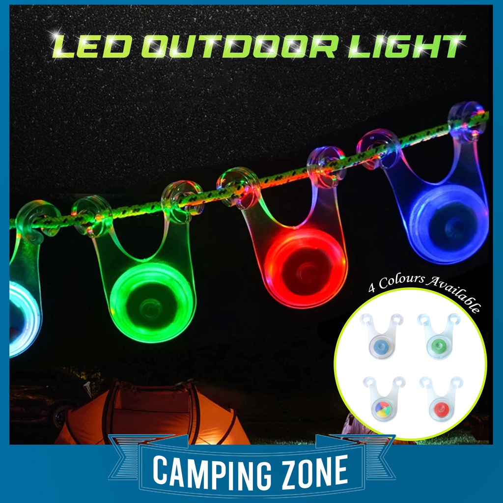 Outdoor Camping Waterproof LED Tent String Rope Mini Flashlight Bicycle Safety Warning Rope Lights Lampu Tali Khemah 闪灯