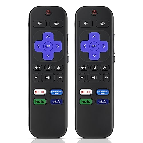 (Pack of 2) Replaced Remote Control for Roku TV,Compatible with for TCL Roku/Hisense Roku/Insignia Roku/Element Roku/Westinghouse Roku/Hitachi Roku TV【Not for Roku Stick and Box】