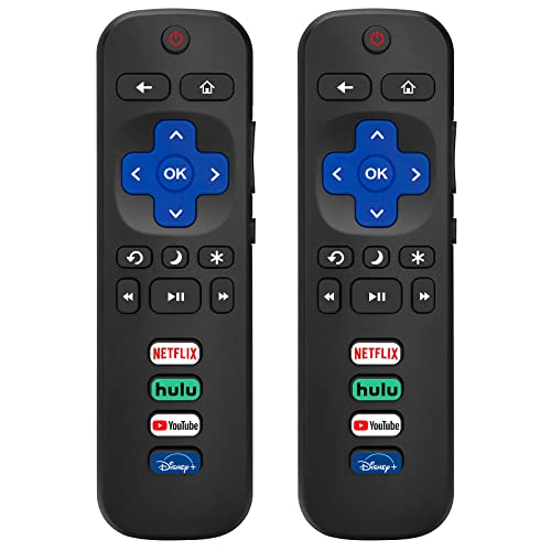 (Pack of 2) Replacement Remote Control Only for Roku TV, Compatible for TCL Roku/Hisense Roku/Onn Roku/Sharp Roku/Element Roku/Westinghouse Roku/Philips Roku Smart TVs (Not for Roku Stick and Box)