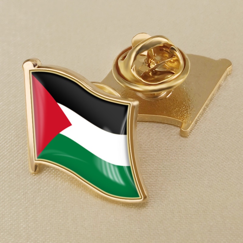 Palestinian national flag crystal drop glue badge brooch, flags of various countries around the world, badge, tourist souvenir