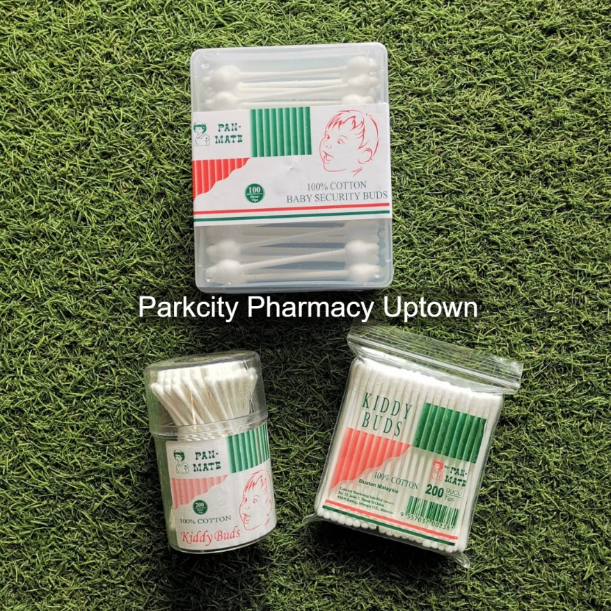 Pan-Mate Kiddy Cotton Buds 200s (Pack)/ 200s (Round Container)/ Baby Security Buds 100s