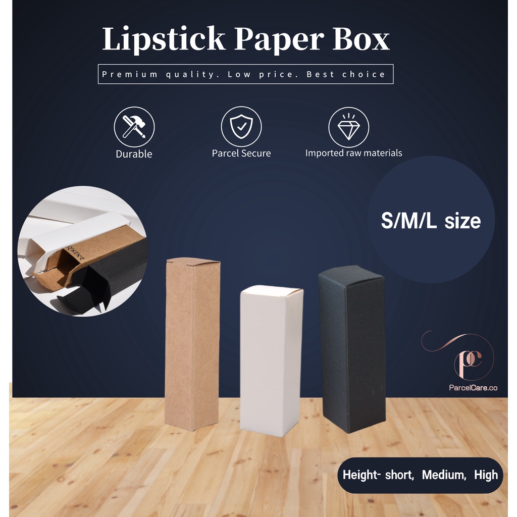 【ParcelCare】Lipstick Box Paper Box Perfume Box Vape box Mini Box Gift Box Lip Balm Kraft Paper Box Long Shape Box Kotak