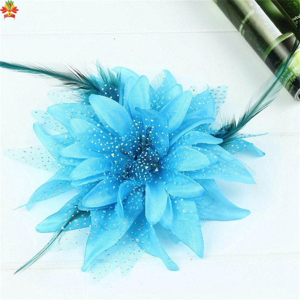 Party Performance Woman Flower Hair Clips Children Performing Feather Headflowers