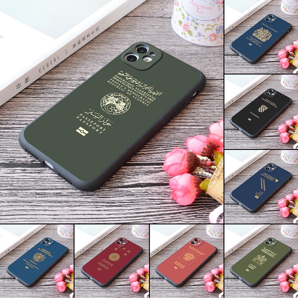 Passport Pattern Print Soft Silicone Matt iPhone Case For Apple 12 Pro Max Series Algerian Armenian Moroccan French Bosnia