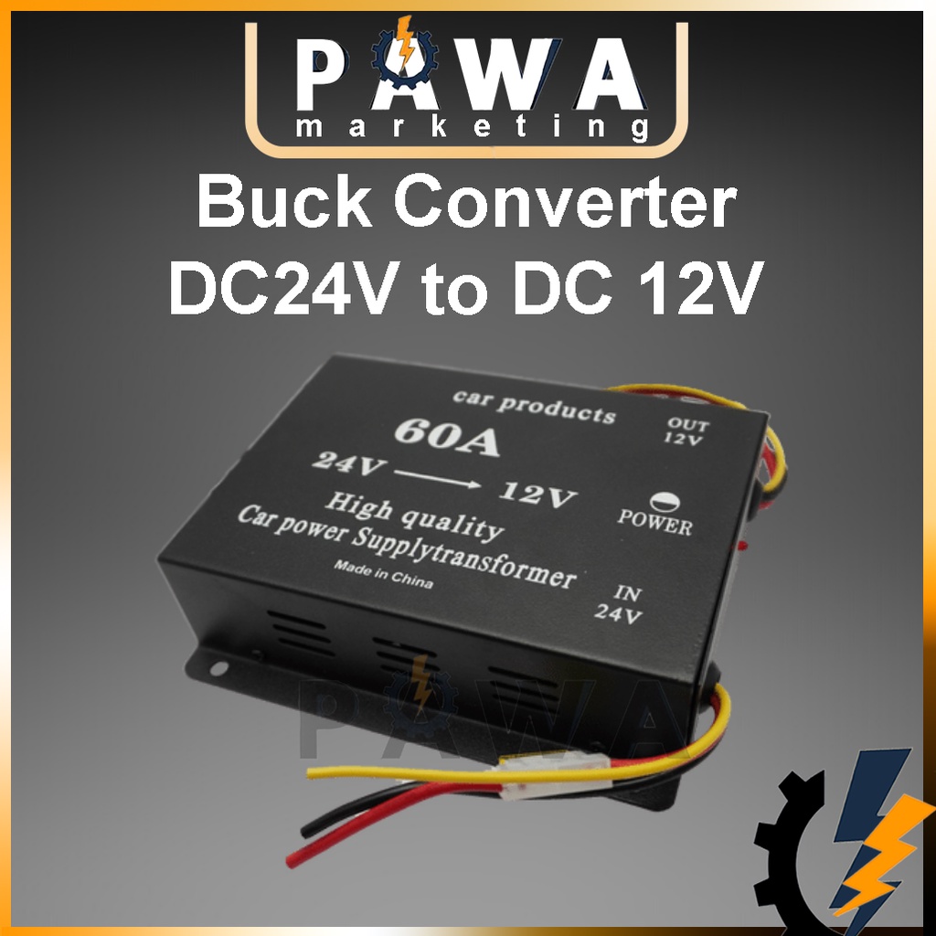 Pawa 24V to 12V Car DC Power Electric Buck Transformer Converter Adapter Lorry Truck Bus Van Lori Nissan Honda Toyota