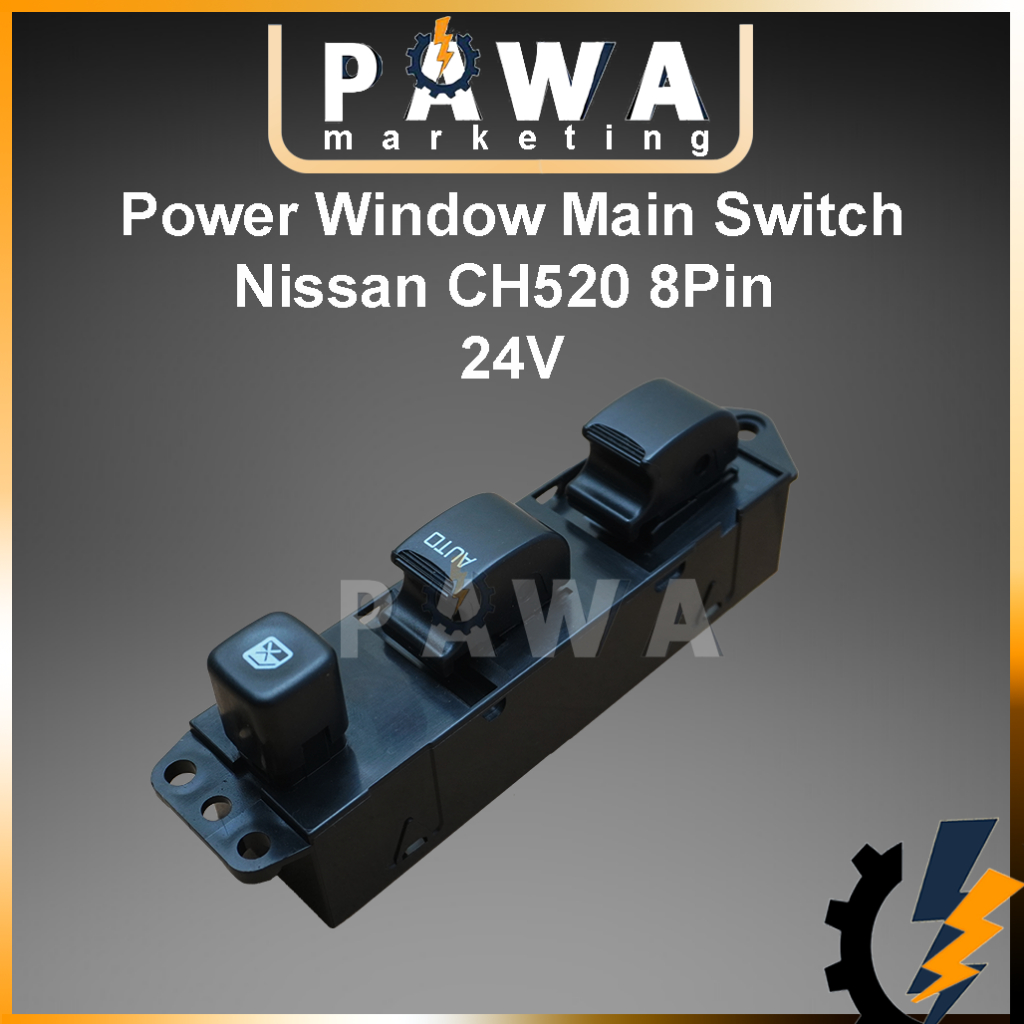 Pawa Power Window Main Switch Nissan UD CH520 Lorry Truck 24V 8 Pin Driver Side