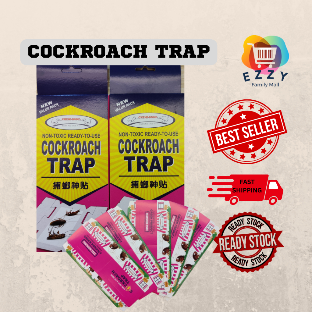 Perangkap Lipas Cockroach Trap 5pc/pack Food Bait to attract umpan makanan ada sekali VIRAL Safe lipas trap glue kuat