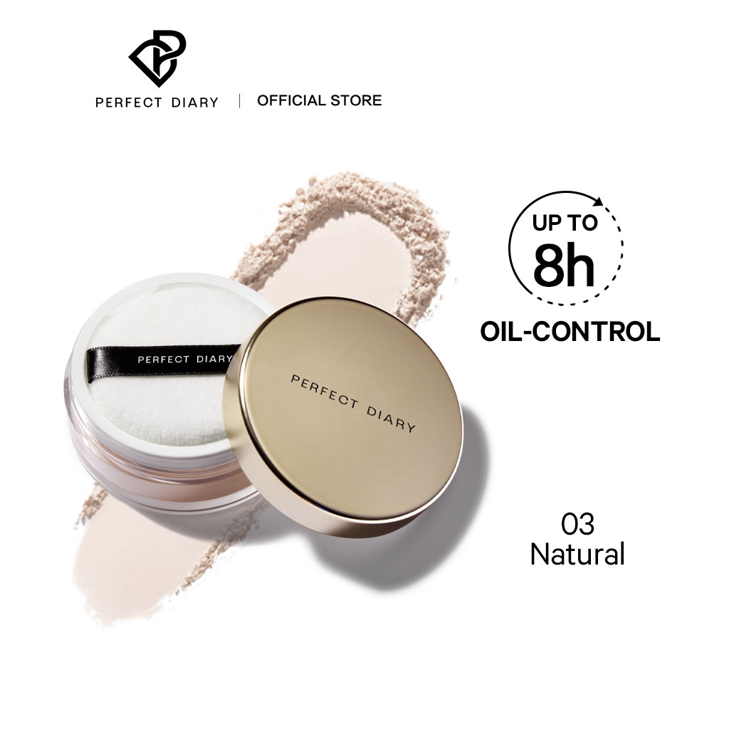 Perfect Diary MagicStay Loose Powder Halal Certified Bedak Waterproof Weightless 12-hour Oil Control Soft-velvet Blurring With Cosmetic Puff Makeup