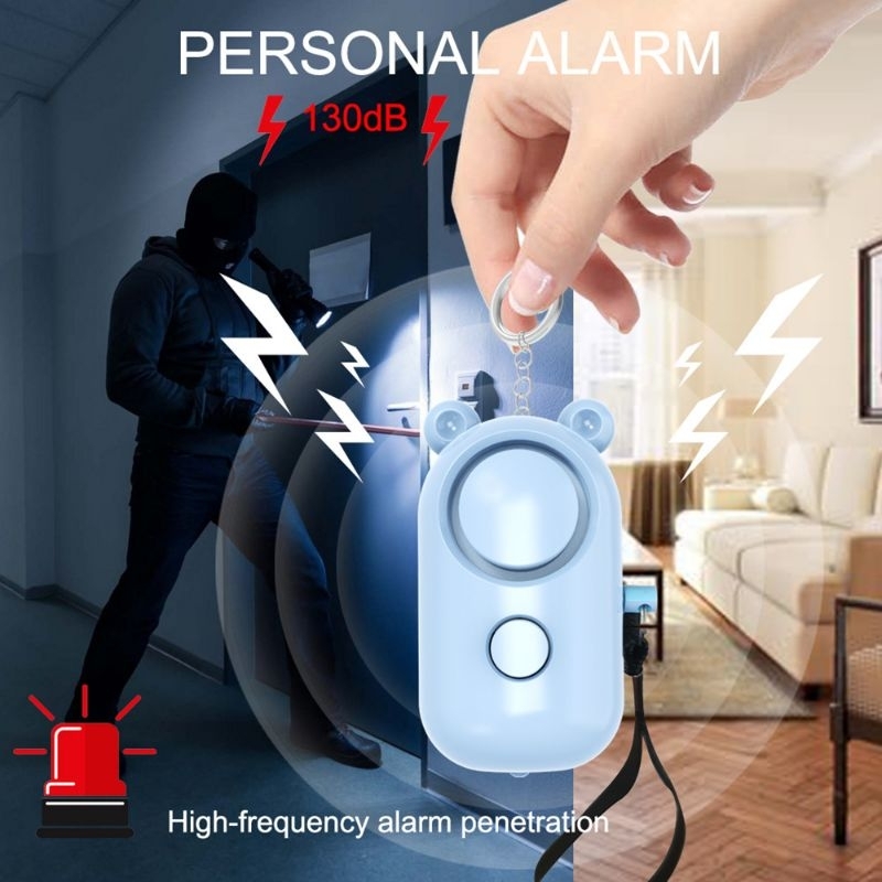 Personal Safety Alarm Self Defense Keychain With LED Light Protect Women Alarm Elder Emergency Tools